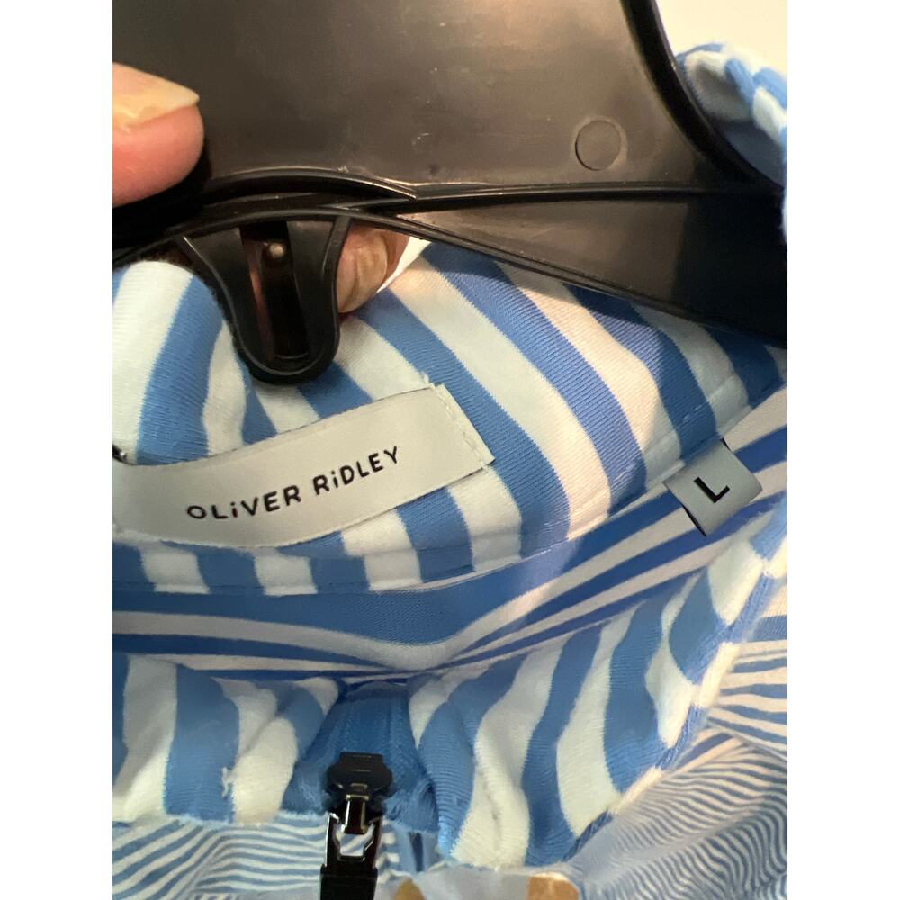 Oliver Ridley size large striped 1/4 zip pullover - Picture 2 of 3